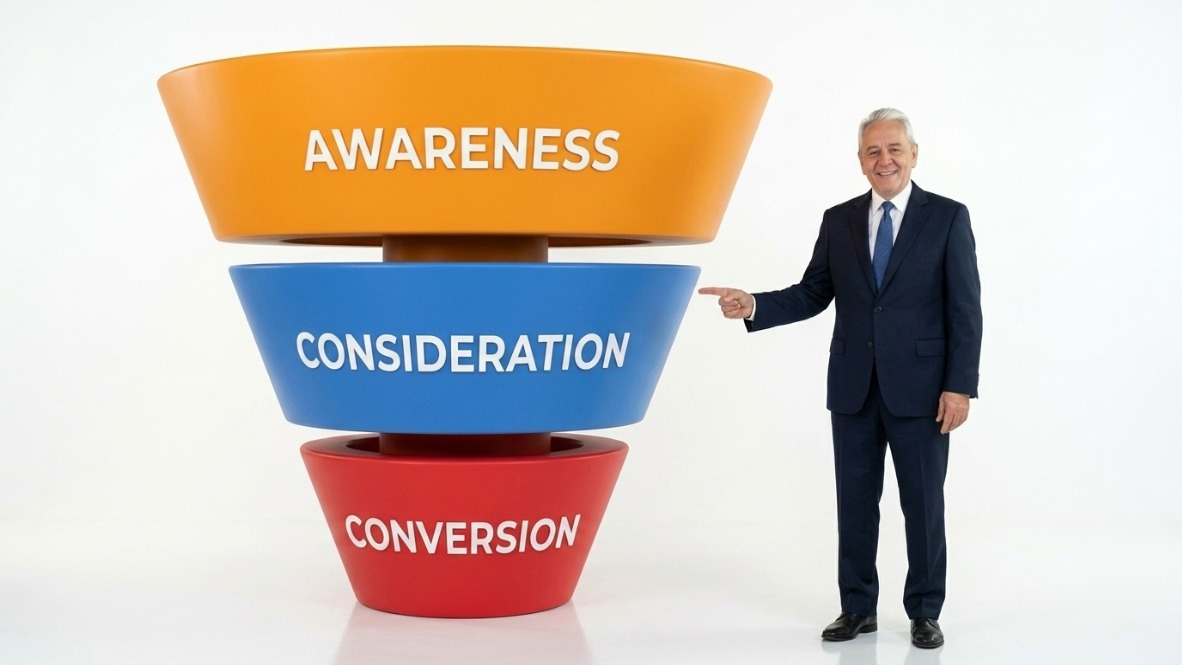 Funil de marketing: Awareness, Consideração e Conversão